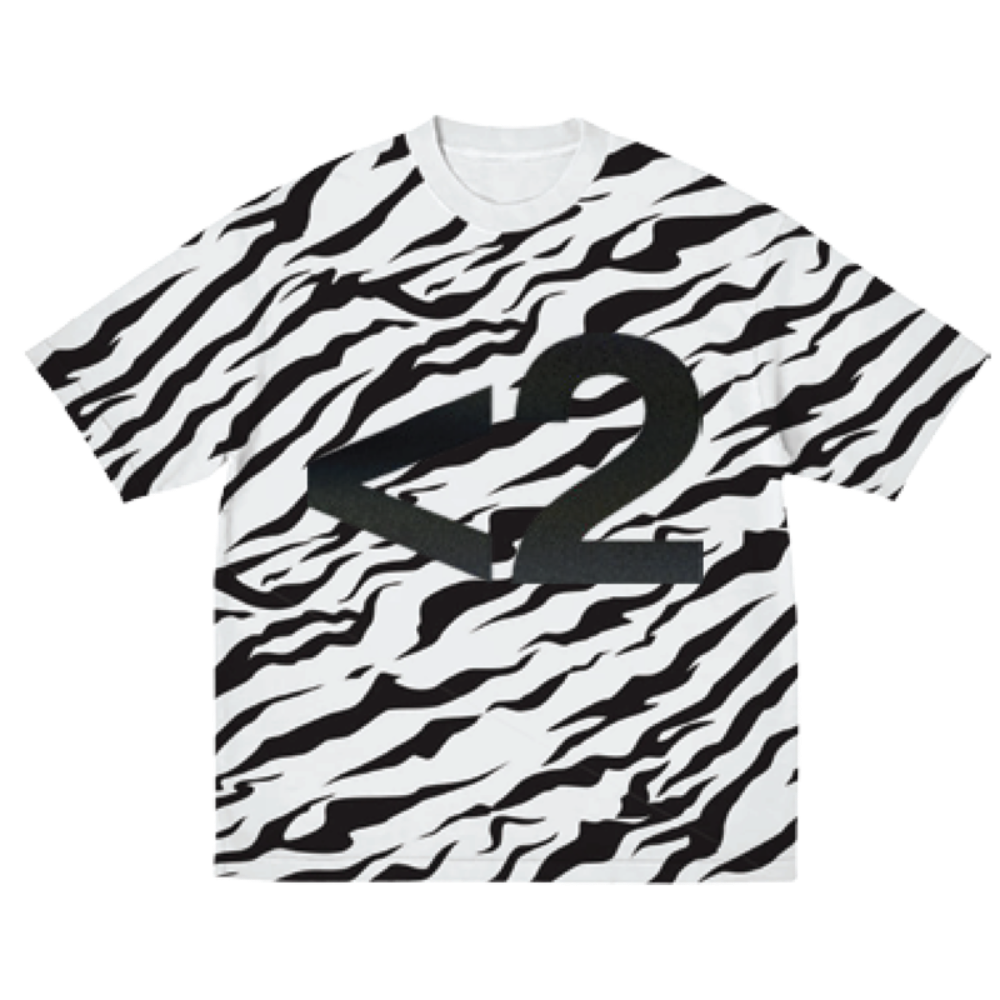 Tiger Print Logo White T-Shirt