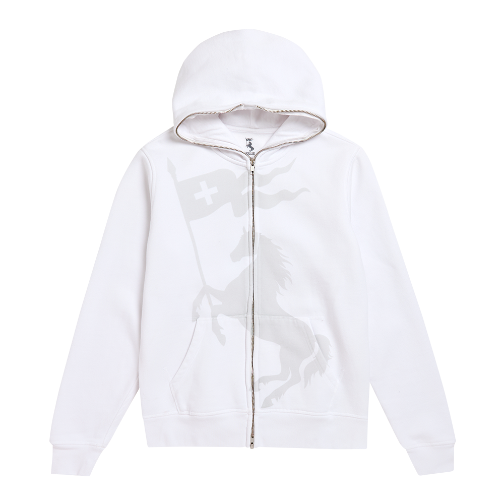 2H White Dateback Full Zip Hoodie - 2hollis Official Store