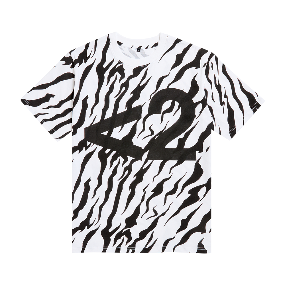 Tiger Print Logo White T-Shirt - 2hollis Official Store