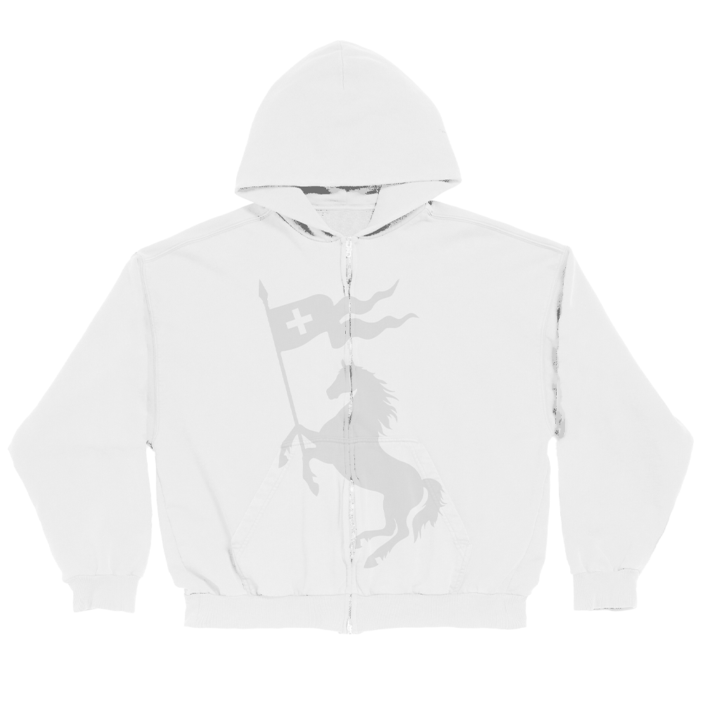 2H White Dateback Full Zip Hoodie - 2hollis Official Store