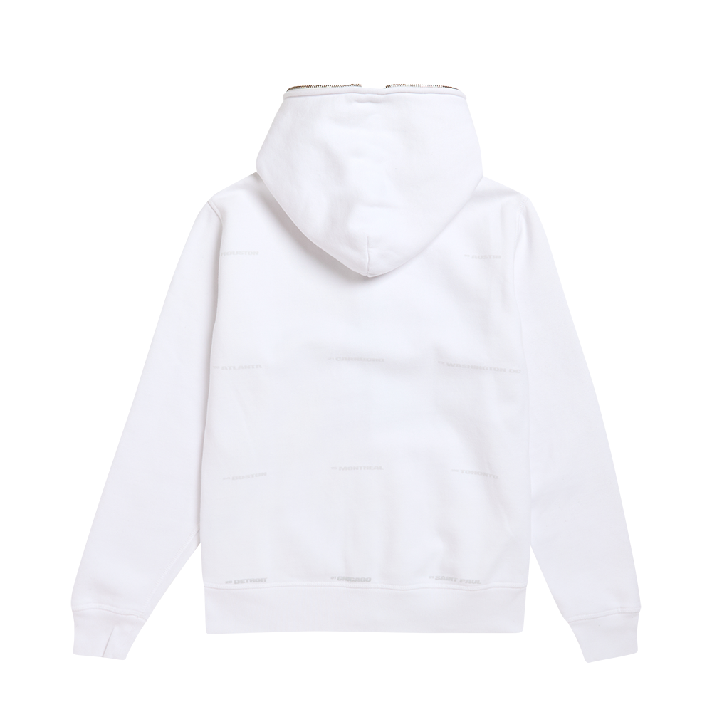 2H White Dateback Full Zip Hoodie - 2hollis Official Store
