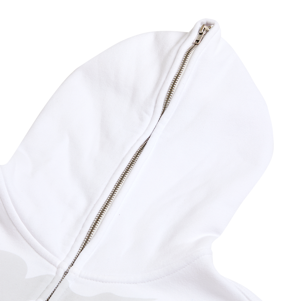 2H White Dateback Full Zip Hoodie - 2hollis Official Store